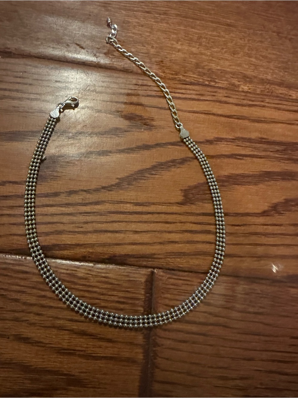 Silver Beaded Chain Choker - Silver